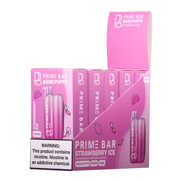 Strawberry Ice Prime Bar 8000